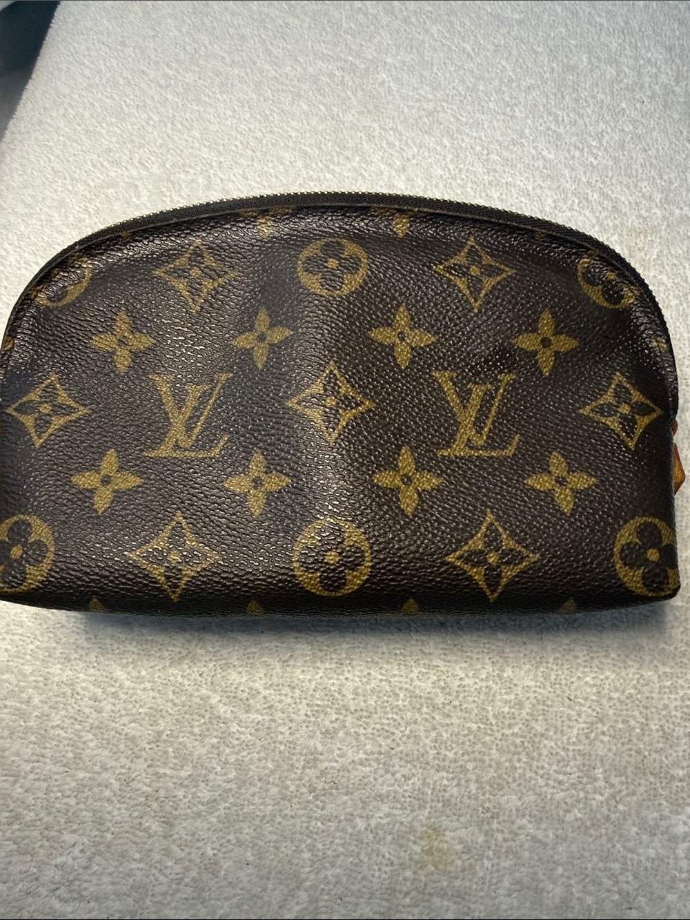Louis Vuitton Brown and Gold Monogram Cosmetic Pouch - Picture 3 of 11